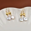 Retro Baroque pearl earrings, French pearl earrings, handcrafted original natural freshwater pearls, high-end pearls Specification image